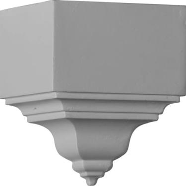 Imagem de Ekena Millwork MOC03X03BI Canto externo para perfis de moldagem com menos de 8,5 cm P e 9,5 cm A, 8,9 cm P x 8,9 cm L x 19,5 cm A, branco