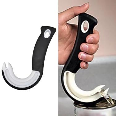 Imagem de Abridor de latas com gancho de fácil aderência – plástico durável, perfeito para uso em casa e restaurante, torna a abertura de latas sem esforço
