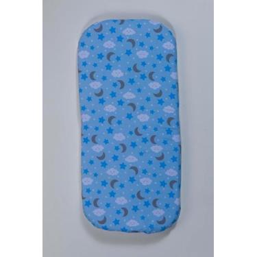 Imagem de Colchonete carrinho bebe Menino Lua Azul bebe Cinza Estrelinhas Céu Co