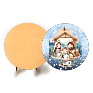 Imagem de Painel Com Elastico Redondo 50cm Natal + Suporte MDF (NAT180)