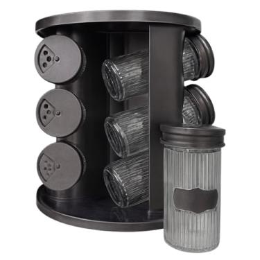 Imagem de Porta Condimentos Giratório com 9 Potes – Organizador de Temperos de Cozinha Moderno e Prático