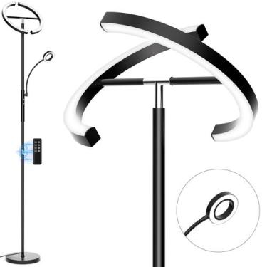 Imagem de Luminária de chão LED 2 em 1 SIBRILLE 29W regulável preta