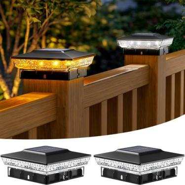 Imagem de Solar Post Cap Lights btfarm 5x5x6 cm 2 modos IP64