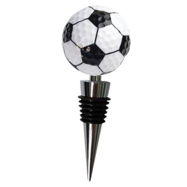Imagem de Baoblaze Rolha de vinho em formato de bola esportiva, presente de vinho, à prova de vazamento, rolha de garrafa de bebida reutilizável para festa de fim de, Futebol