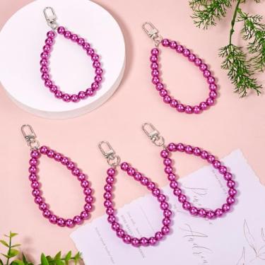 Imagem de 5 peças de pulseiras de celular com pingente de pulseira com fechos giratórios para pulseira, chaveiro, cordão de pendurar, 14.5cm, Plástico
