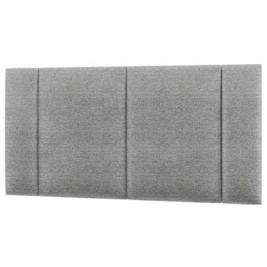 Imagem de Cabeceira Modulada Casal 140 Cm Com Led Linho Cinza Milani Store Cinza