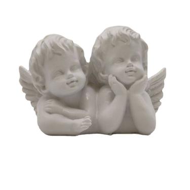 Imagem de Estátuas de anjo querubim, escultura em resina branca, decoração de 13 cm