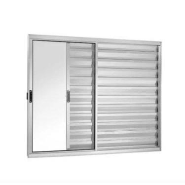 Imagem de Veneziana 3 Folhas Alumínio Brilhante, Branco ou Preto Linha 18 Modula