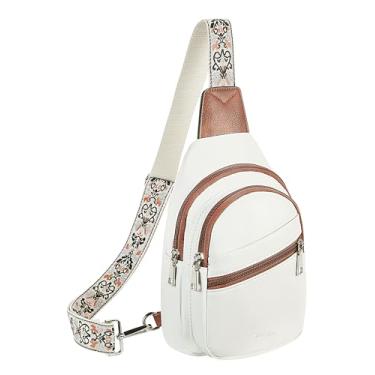 Imagem de Telena Bolsa tiracolo feminina de couro vegano, pochete feminina moderna com alça ajustável, 1 - bege marrom, Small, Bolsa tiracolo