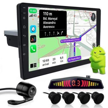 Imagem de Multimídia 1 Din 9 Polegadas Android + Câmera + Sensor Ré Preto Fosco 