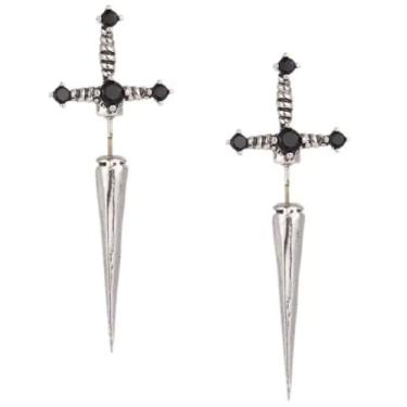 Imagem de Par de Brinco Adaga Espada Designer Medieval Viking em Aço Inox