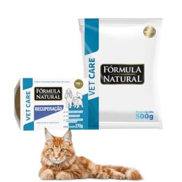 Imagem de Kit Com Ração Fórmula Natural Urinária 500g + Patê Úmido Vet Care Recuperação 270g Para Gatos