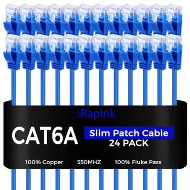 Imagem de Patch Cables Rapink Cat6a 0,15 m (pacote com 24) Suporte 10G