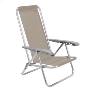 Imagem de Cadeira de Praia Reclinável Tramontina Bali Baixa em Alumínio com Asse