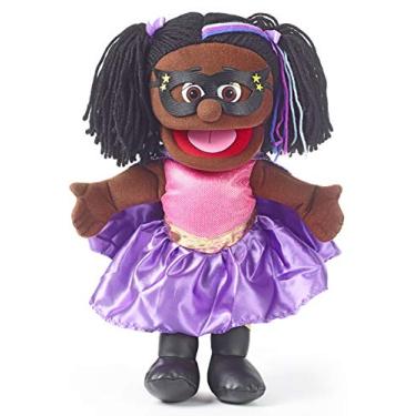 Imagem de Silly Puppets 14" Super-Herói, Garota Negra, Fantoche de Mão