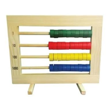 Imagem de Ábaco Fechado Educativo Colorido de Madeira para Matemática Infantil - Contador Escolar | Toy Trade 32 x 25 CM