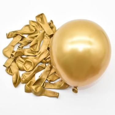 Imagem de 50 Balão Bexiga Metalizada Nº 10 Decoração De Festa Metalizada Aniversário Casamento Evento Painel (50,Dourado)