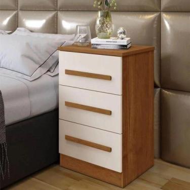 Imagem de Mesa De Cabeceira Criado Império Benetil - Cinamomo/Off White - BENETI