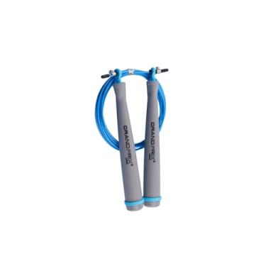Imagem de Corda de pular Grand Prix Ultra Speed Pro para profissionais (S-808, cinza-menta) – Corda de salto de velocidade profissional para CrossFit, boxe e treinamento físico – Cabo de aço ajustável com