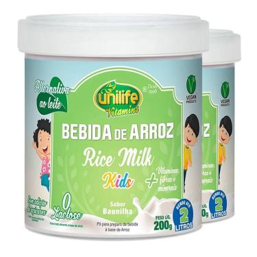 Imagem de Kit 2 Bebida De Arroz Sem Lactose Kids Unilife 200G