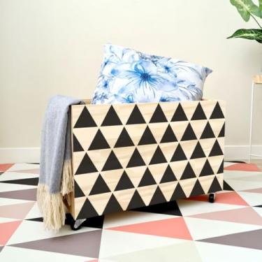 Imagem de Caixote Organizador com Rodas 30x30x50cm - Cesto Organizador de Brinquedos e Roupas - Madeira Pinus(CX022)