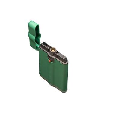 Imagem de Poker Jet Maçarico para Charutos ZL-18A, Verde, Resistente ao Vento, Recarregável com Gás Butano, Design Ergonômico, 8,5 × 5 × 1,5 cm, Chama Ajustável