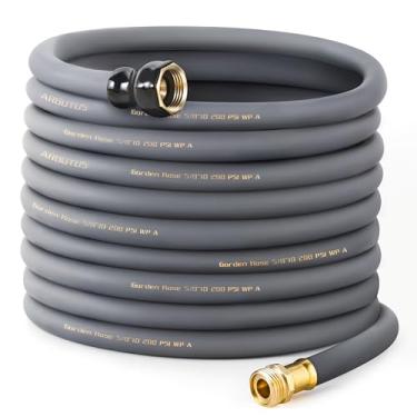 Imagem de Mangueira de jardim 5/20.3 cm x 30.5 m - Mangueira de água flexível sem torção 600 PSI Pressão de ruptura, leve e durável para quintal, lavagem de carro, animais de estimação cinza