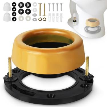 Imagem de Toiglo Flange de vaso sanitário com kit de anel de cera extragrossa - Kit de substituição de anel de cera de vaso sanitário para instalação de banheiros ou reparo de vazamento de vaso sanitário para