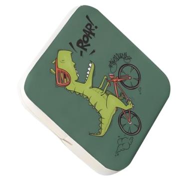 Imagem de Milageto Assento Elevatório Infantil para Cadeiras de Jantar, Almofada Quadrada com Recursos Antiderrapantes E Alças, Dinossauro de bicicleta, 40cm x 40cm x 5cm