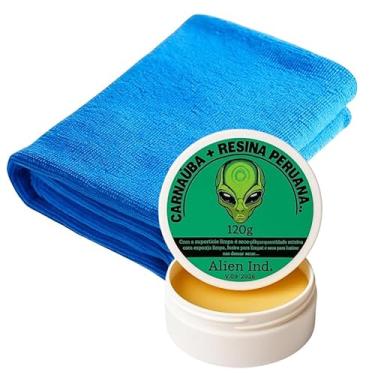 Imagem de Cera Automotiva Carnaúba Alien Ind + Resina Peruana 120g | Brilho Espelhado, Remove Pequenos Riscos, Proteção e Revitalização da Pintura e Queimados