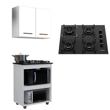 Imagem de Kit Cozinha Balcão Armário Turim e Cooktop 4 Bocas Itatiaia