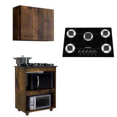 Imagem de Kit Cozinha Balcão Armário Turim e Cooktop 5 Bocas Chamalux