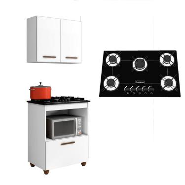 Imagem de Kit Cozinha Balcão Armário Salvia e Cooktop 5 Bocas Chamalux