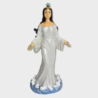 Imagem de META ATACADO, Orixá Iemanjá Rainha Mar Resina Tamanho Médio-Escolha a Cor Cor:Iemanjá Pérola 17 cm