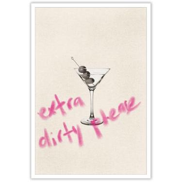 Imagem de Arte de parede vintage em tela de coquetel dos anos 70, decoração de parede de carrinho de bar, minimalista, pôsteres estéticos de álcool martini para bar, sala de jantar, cozinha, impressões, pintura