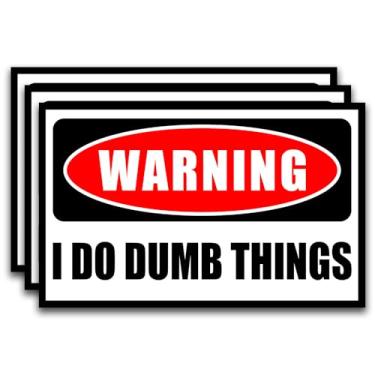 Imagem de Adesivo de para-choque Warning I Do Dumb Things (3 peças) - Decalque de carro engraçado para laptops, caixas de ferramentas, janelas, garrafas de água, capacetes, capacetes, caminhões - Adesivo de