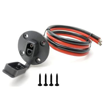 Imagem de Meiyangjx conector SAE de 60 cm 10 AWG, porta lateral com soquete SAE à prova de intempéries, cabo de extensão de painel de desconexão rápida de 2 pinos SAE (sem plugue SAE)