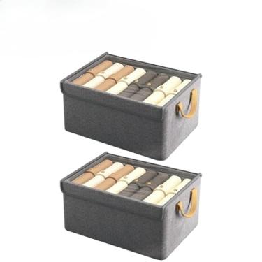 Imagem de Caixa Organizadora Dobrável Multiuso Com Tampa Feita em TNT Resistente E Ecológico (KIT 2UN 【com tampa】)