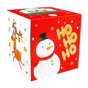 Imagem de Caixas de deleite, caixas de biscoitos de Natal - Caixa pequena de Papai Noel do de neve dos alces do Natal | Caixa de doces de férias de 25 cm/9,84 pol. Com tampa, caixa temática de Natal para crianç