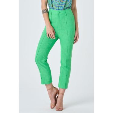 Imagem de Calça PKS Alfaiataria Capri Verde-P-Feminino