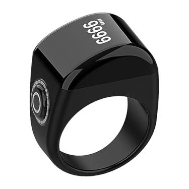 Imagem de Clicker de contador de dedo, Clicker de contador digital - Contador de dedo inteligente para oração com display claro, contador digital | Contador eletrônico recarregável, função de vibração, anel de