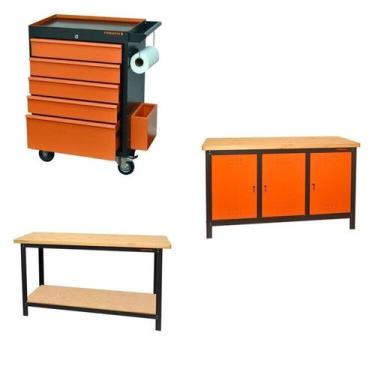 Imagem de Conjunto Bancada para Ferramentas Carro de Ferramentas Profissional Ga