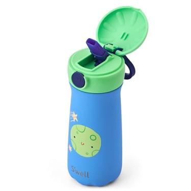 Imagem de S'well Recipiente térmico infantil de aço inoxidável, 400 ml, sobre a lua, com isolamento a vácuo de camada tripla mantém as bebidas frias por 24 horas, à prova de vazamento, livre de BPA, fácil de
