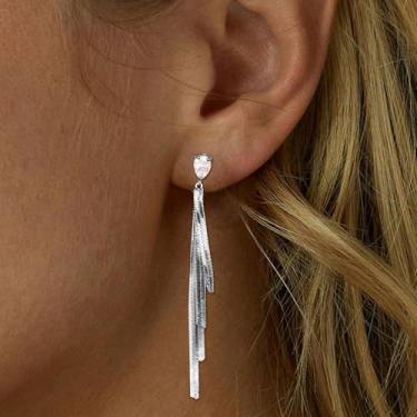 Imagem de Brincos pendentes de prata para mulheres com borla longa, candelabro e declaração de casamento, joias modernas, presentes