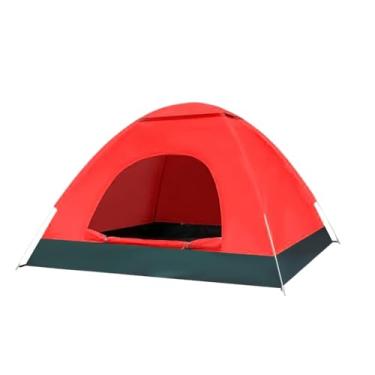 Imagem de Tenda de acampamento para 2 a 4 pessoas, barraca iglu, bolsa de acampamento, montagem rápida (vermelho)