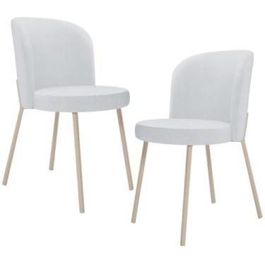 Imagem de Kit 02 Cadeiras para Sala de Jantar Cozinha Estofada Gavi Arena L02 Linho Cinza - Lyam Decor