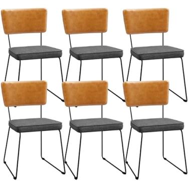 Imagem de Kit 06 Cadeiras Decorativas Sala Jantar Allana L02 Couríssimo Whisky Linho Cinza Escuro - Lyam Decor