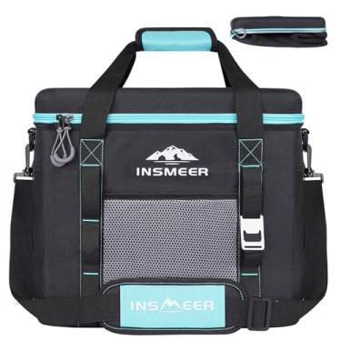 Imagem de INSMEER Bolsa Térmica Isotérmica 40 Litros (60 Latas) - Mochila Térmica para Acampamento, Churrasco, Pesca, Piquenique e Praia, Com Alça de Ombro, Dobrável e Impermeável