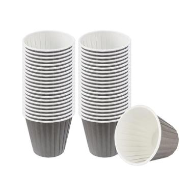 Imagem de Restaurantware - Panificio Copos de cozimento de 100 ml, 200 envoltórios de cupcake plissados - Prontos para forno, descartáveis, fornos de muffin descartáveis de papel cinza, para casamentos,