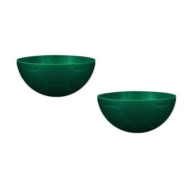 Imagem de Kit 2 Petisqueira Futebol Verde 240Ml Plástico - Bb Store